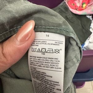 Green Cotton Blend Pants